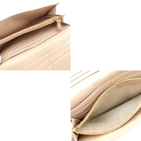 Prada Wallet Purse zipper wallet Beige Gold Woman Authentic - Picture 6 of 7